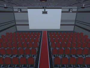low poly cinema theatre 3D Model