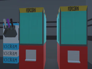 low poly cinema theatre 3D Model