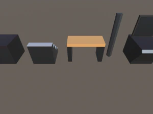 low poly cinema theatre 3D Model