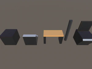 low poly cinema theatre 3D Model