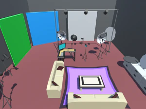 est&uacute;dio fotogr&aacute;fico low poly Modelo 3D