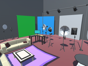 low poly photography studio Model 3D
