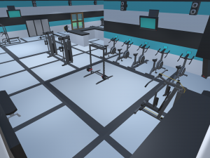 low poly gym Model 3D