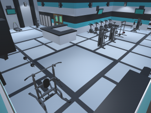 low poly gym Model 3D
