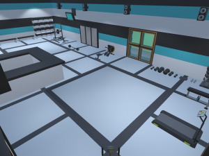 low poly gym Model 3D