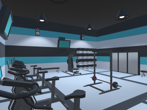 low poly gym Model 3D