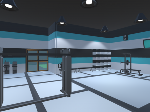 low poly gym Model 3D
