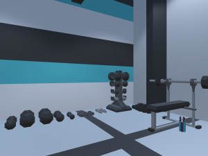 low poly gym Model 3D