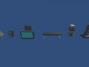 low poly gym Model 3D