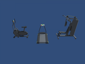 low poly gym Model 3D