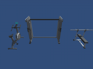 low poly gym Model 3D