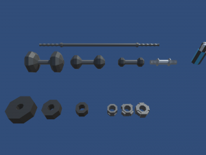 low poly gym Model 3D