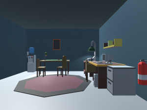 low poly office 3D Model