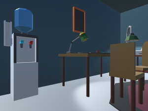 low poly office 3D-Modell
