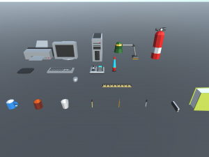 low poly office 3D-Modell