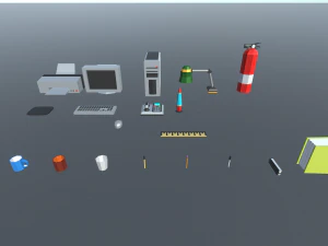 bureau low poly Modèle 3D