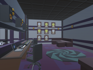 low poly music studio 3D Model