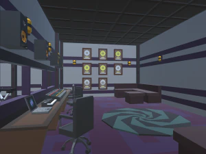 low poly music studio 3D Model