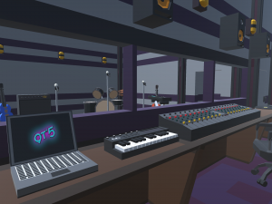low poly music studio 3D Model