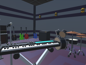 low poly music studio 3D Model
