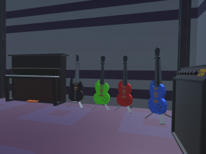 low poly music studio 3D Model