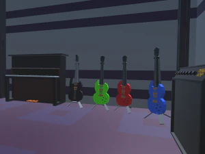 low poly music studio 3D Model