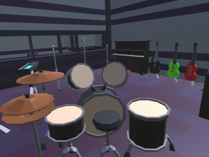 low poly music studio 3D Model
