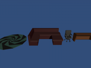low poly music studio 3D Model