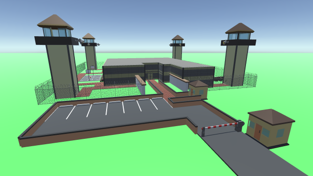 low poly jail 3D 모델 .c4d .max .obj .3ds .fbx .stl .blend 