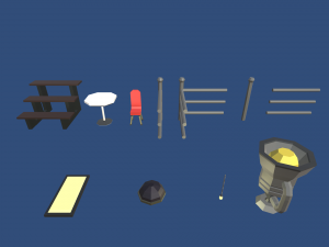 low poly jail 3D 모델