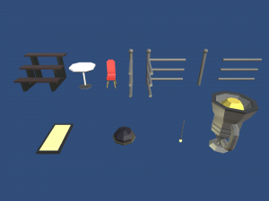 low poly jail 3D 모델