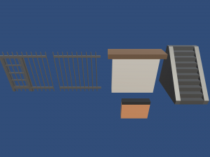 low poly jail 3D 모델
