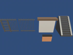 low poly jail 3D Model