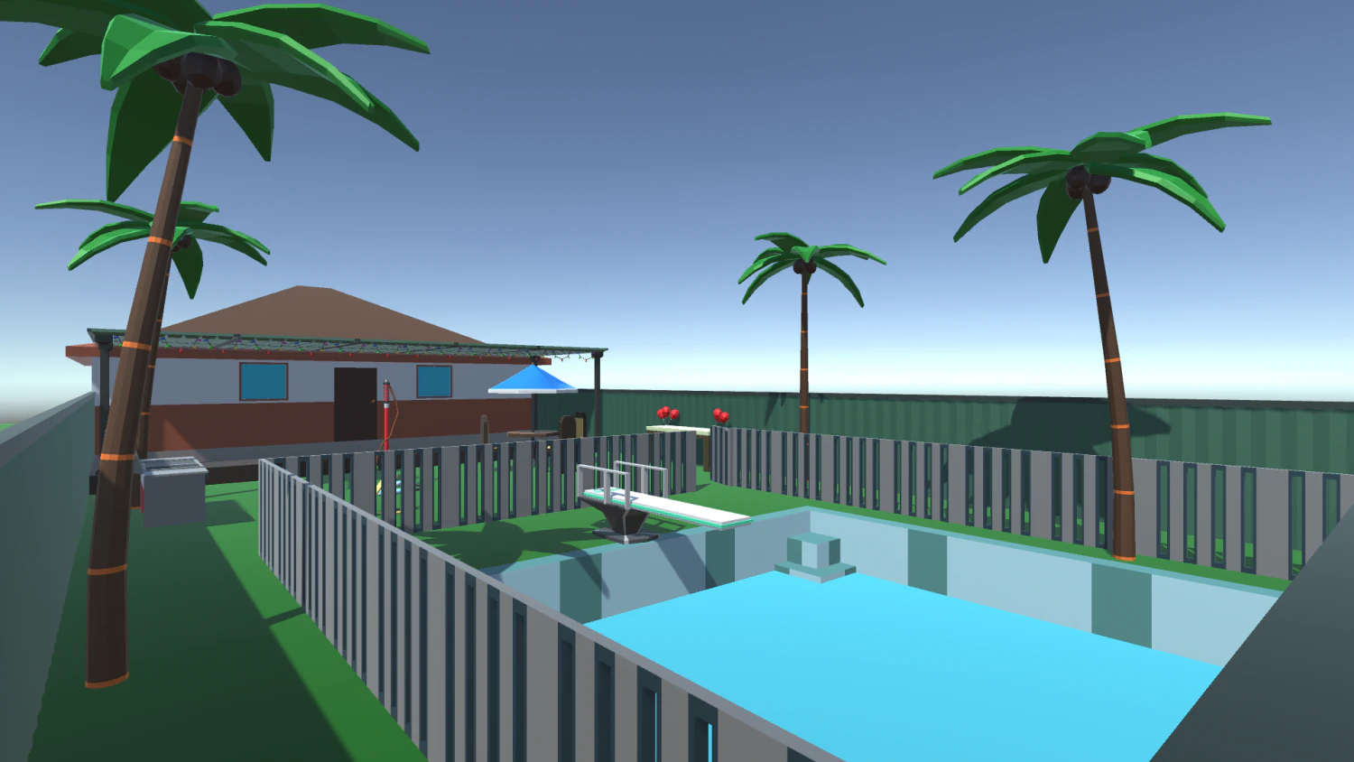 low poly pool party 3D Model .c4d .max .obj .3ds .fbx .stl .blend 