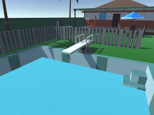 low poly pool party 3D Model