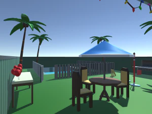 low poly pool party 3D Model
