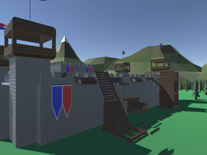 low poly medieval 3D-Modell