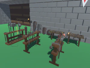 średniowieczny low-poly Model 3D