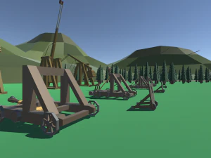 średniowieczny low-poly Model 3D