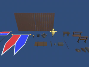 średniowieczny low-poly Model 3D