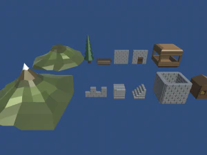 średniowieczny low-poly Model 3D