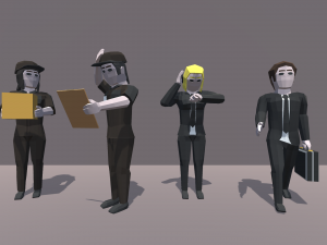 low poly characters Model 3D