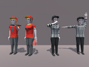 low poly characters Model 3D