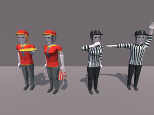 low poly characters Model 3D