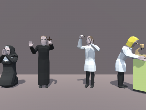 low poly characters Model 3D