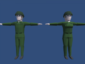 low poly characters Model 3D