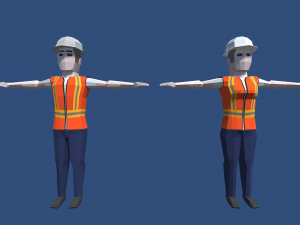 low poly characters Model 3D