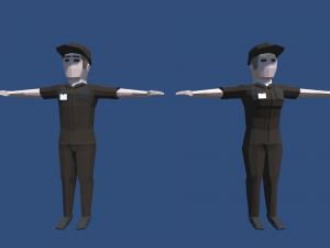 low poly characters Model 3D
