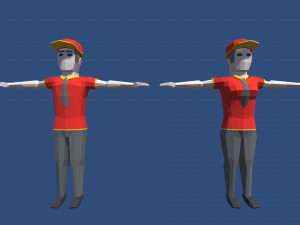 low poly characters Model 3D