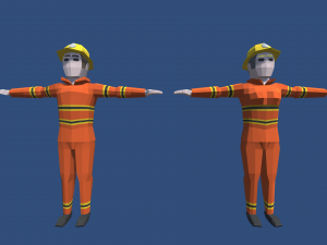 low poly characters Model 3D